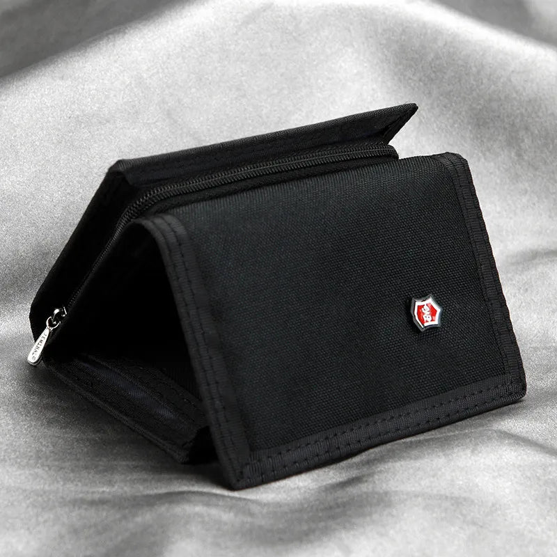 new fashion retro short jemiru canvas wallet tri-fold student fabric zipper wallet coin purse card holder
