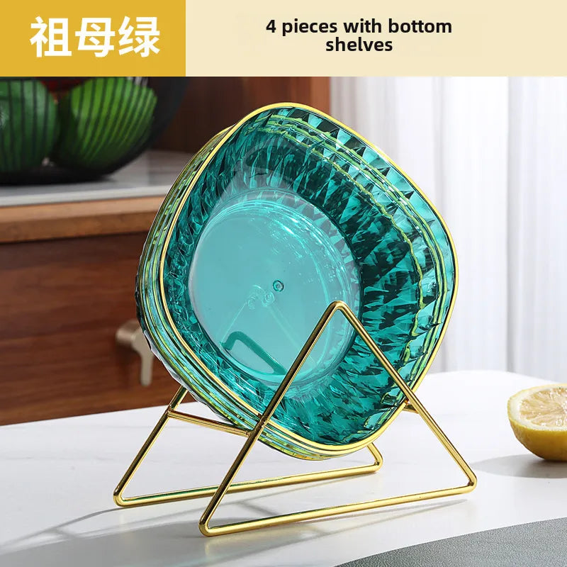 Light Luxury Transparent High-grade Bone Spitting Dish Household Dining Table Bone Dish Food Grade Snack Dish Fruit Dish Candy Nut Dish