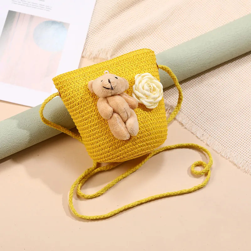 Straw Island Beach Woven Bag Women  New Popular Bag Seaside Straw Bag Cute Kid's Messenger Bag