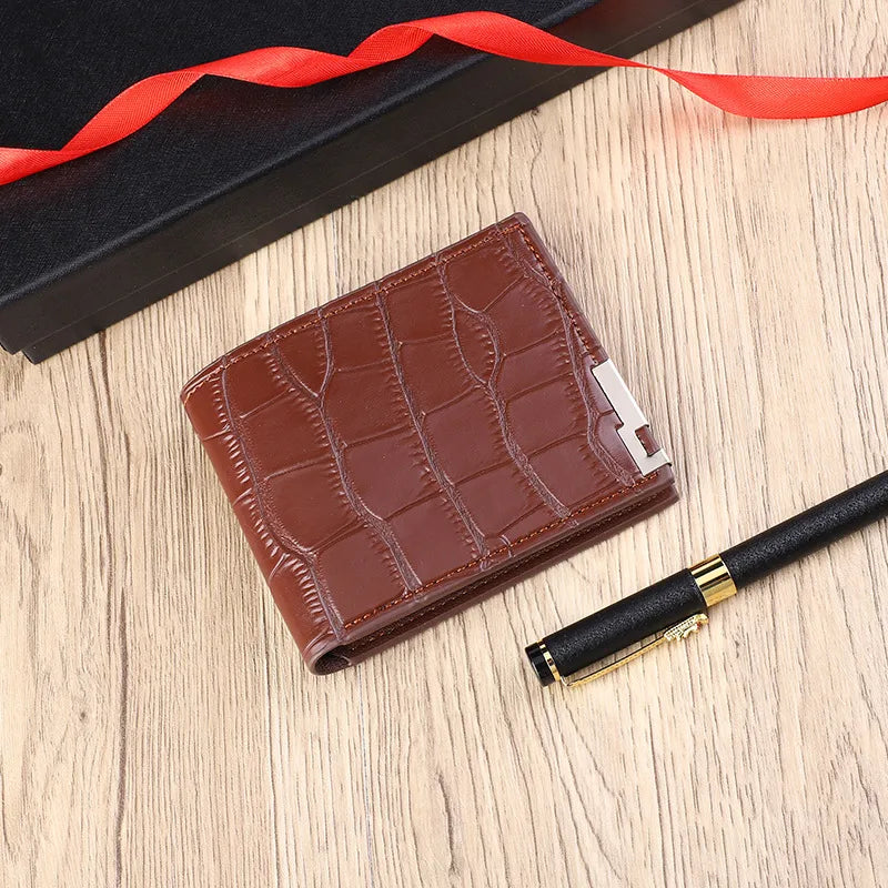 Men's Solid Color Pu Leather Open Small Wallets