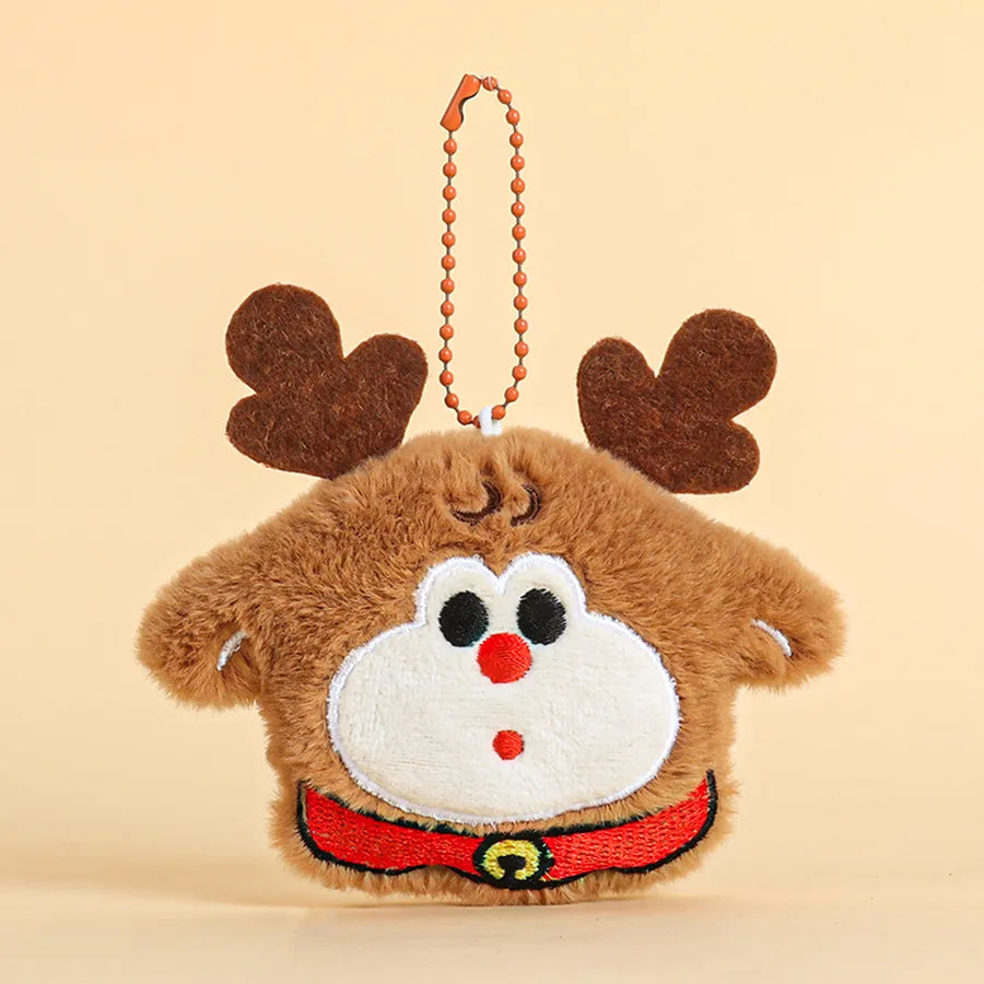 Adorable Plush Christmas Series Keychain Pendant Small Gift Street Stall Popular Miniature Hanging Ornament Soft Fabric Material