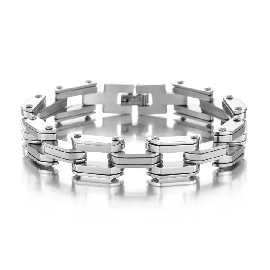 Hip-Hop Geometric 304 Stainless Steel Bracelets In Bulk