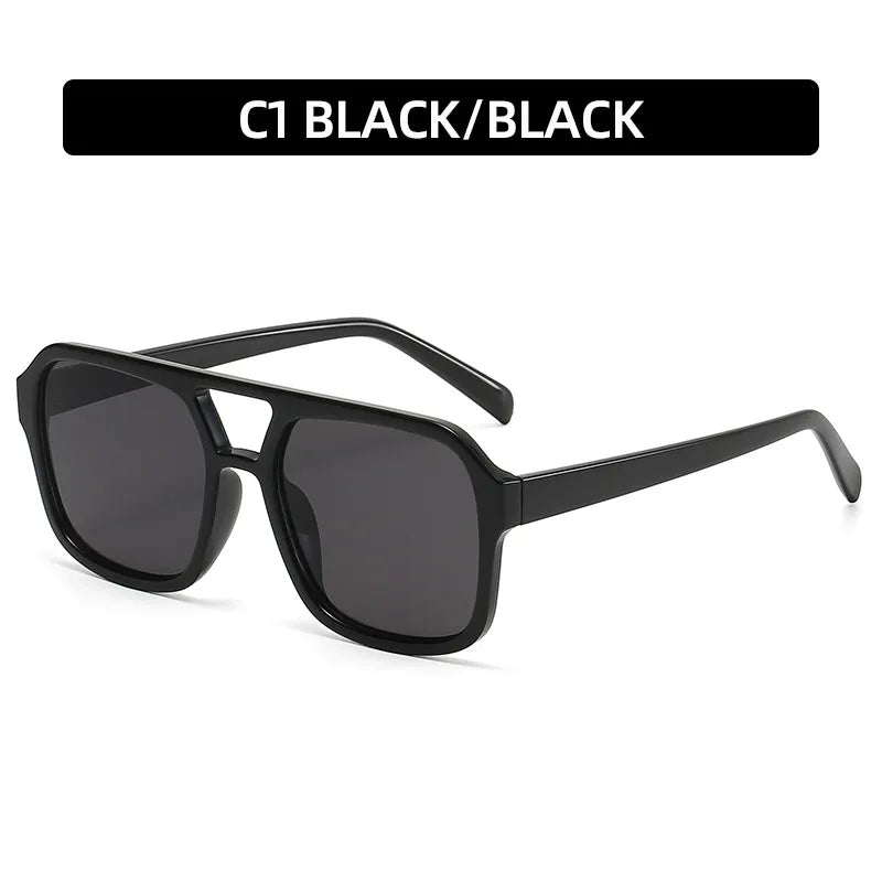 women's casual fashion sports geometric resin square full frame sunglasses