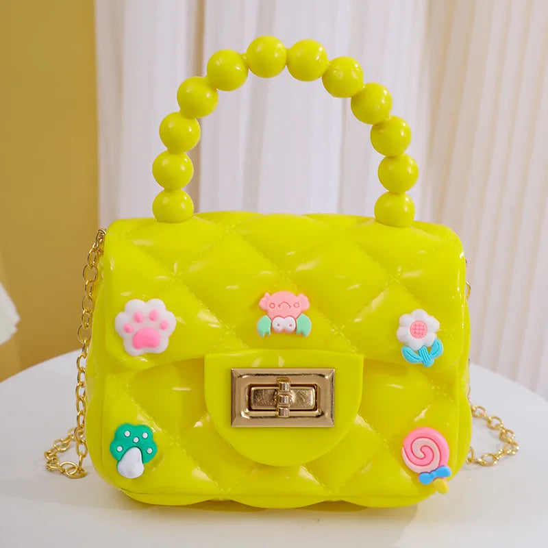 Women's Small PVC Color Block Streetwear Square Lock clasp Handbag