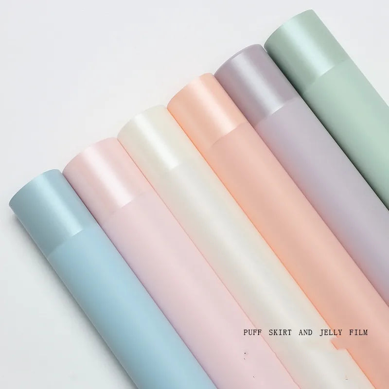 Elegant Romantic Sweet Solid Color Plastic Daily Date Korean Floral Wrapping Paper Party Supplies Gift Wrapping Supplies 1 Pack of 20 Sheets