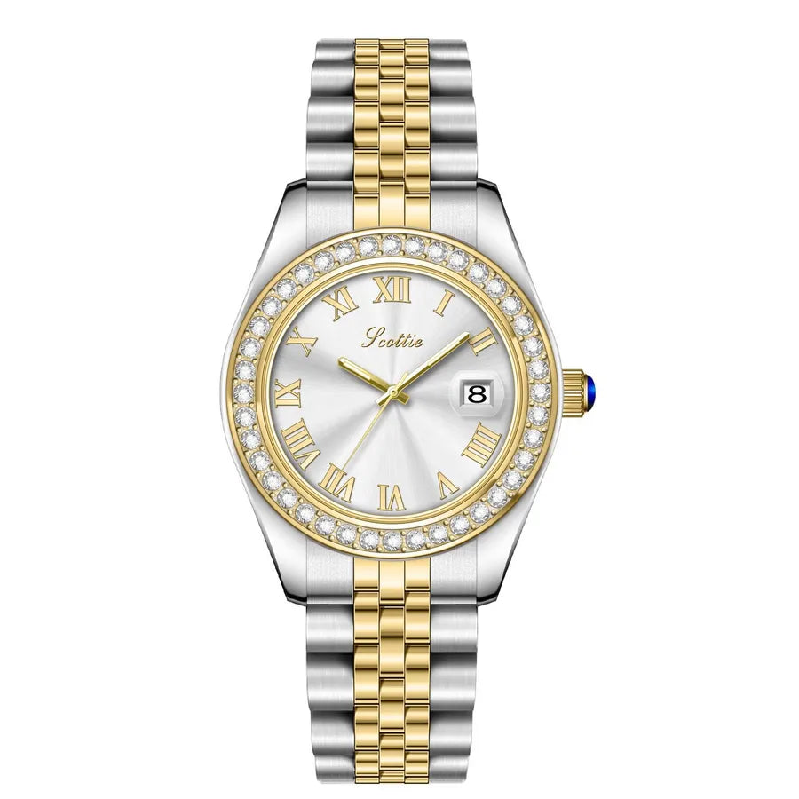 Retro Classic Style Solid Color Butterfly Double Snap Quartz Watch Women's Watches