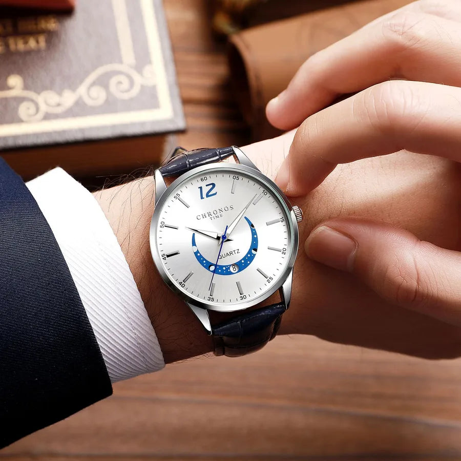 Casual Geometric Buckle Quartz Men's Watches
