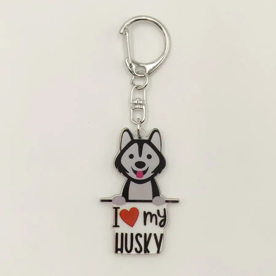 Ethnic Style Simple Style Letter Dog Arylic Unisex Keychain