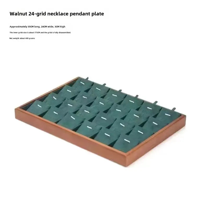 Walnut wood grain jewelry storage box ring tray stud earrings necklace watch tray jewelry bracelet display