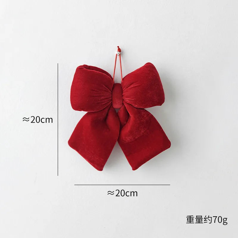 Nuchi Large Velvet Christmas Decoration 3D Christmas Tree Ornament DIY Embroidery Festive Butterfly Knot Holiday Craft