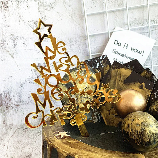 Christmas Letter Arylic Party Cake Decorating Supplies