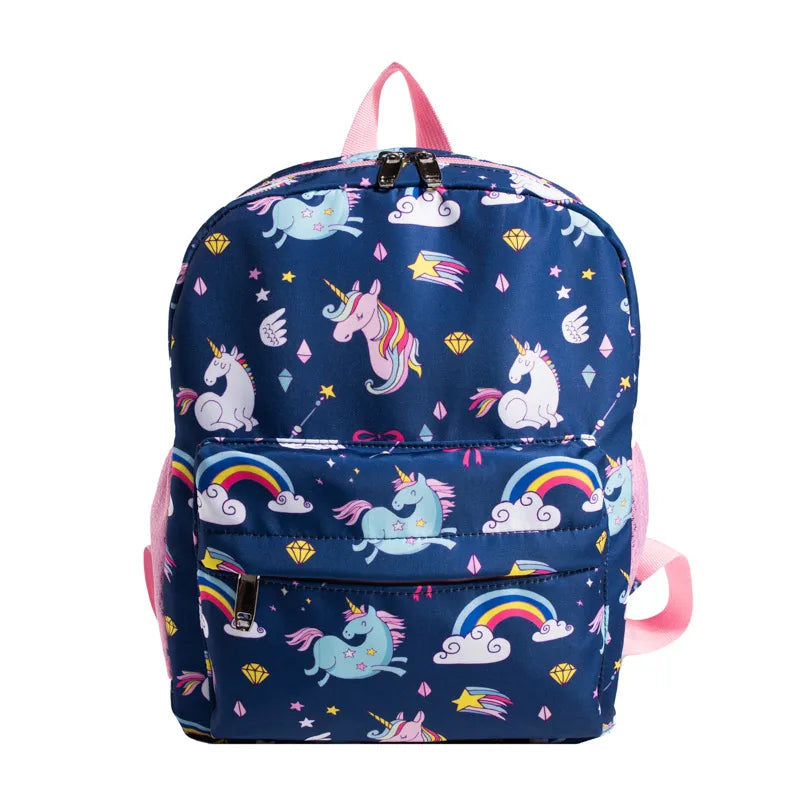 New Kindergarten Schoolbag Cute Cartoon  Girls Printed Cloth Backpack Outdoor Leisure Backpack Wholesale