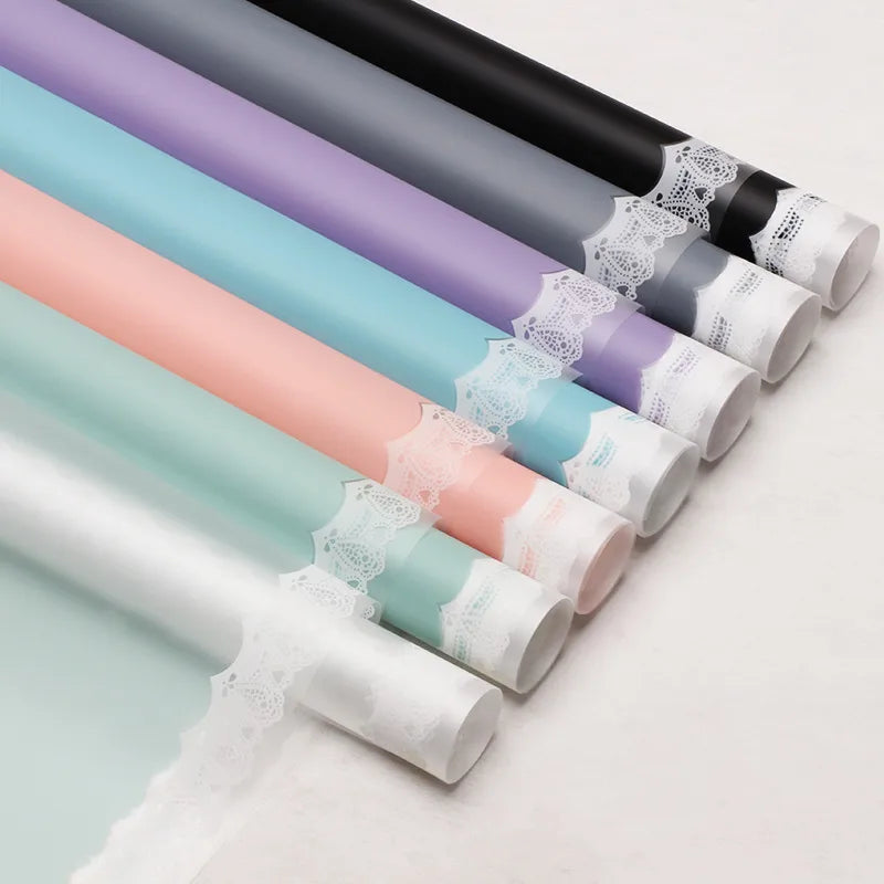 Elegant Romantic Lace Plastic Daily Date Korean Floral Wrapping Paper Party Supplies Gift Wrapping Supplies 1 Pack of 20 Sheets
