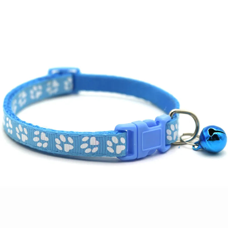 casual pp solid color footprint pet collar