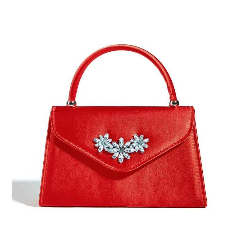 Black Silk Evening Bag  Trendy Square Shape Nightclub Bar Simulation Silk Ball Bag With Lace And Chain Fashion Elements