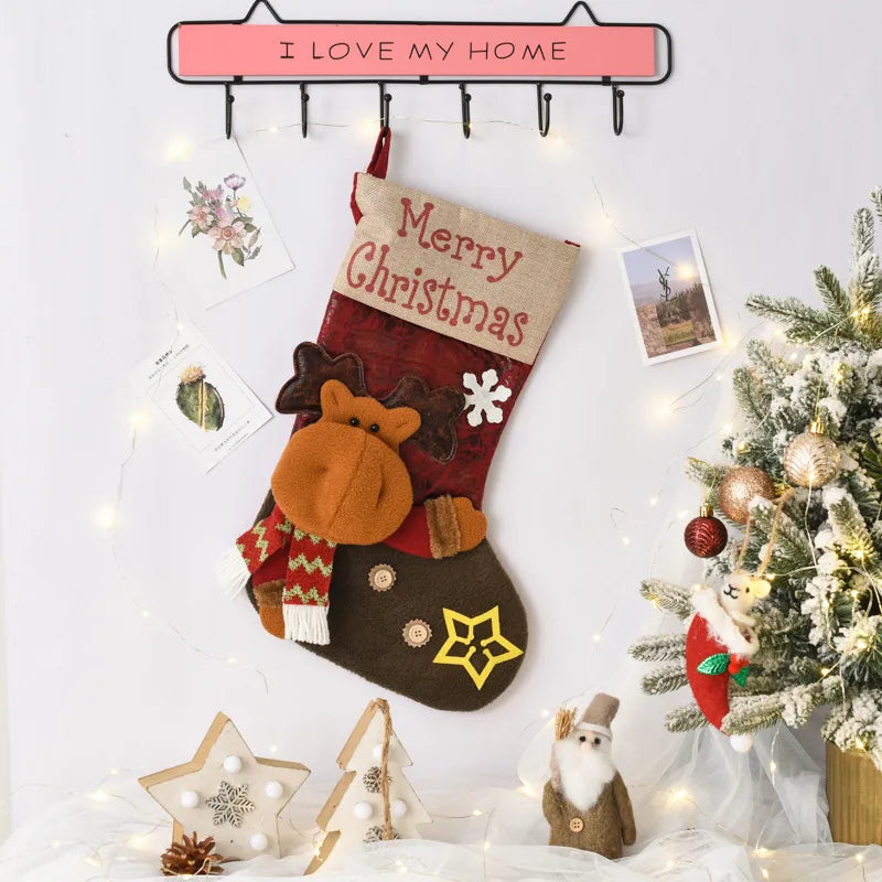 christmas cute santa claus elk cloth party christmas socks