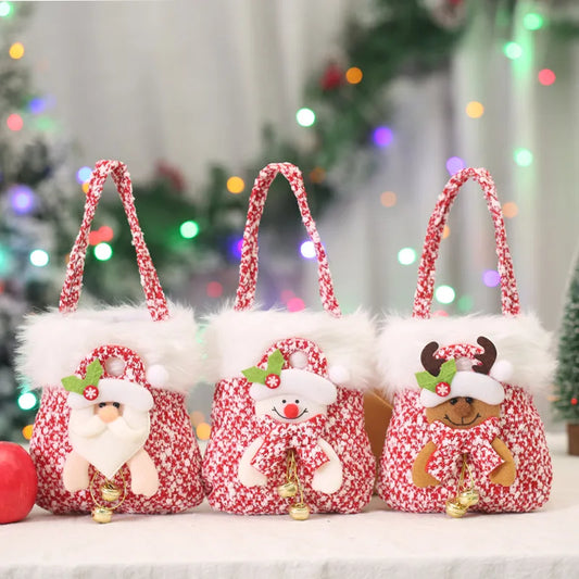 Creative Gift Bag Apple Shape Christmas Decoration Candy Packaging Box Handheld Peaceful Night Fruit Basket Festive Celebration