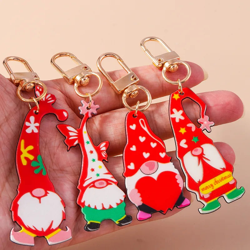 Classic Style Santa Claus Zinc alloy Christmas Keychain