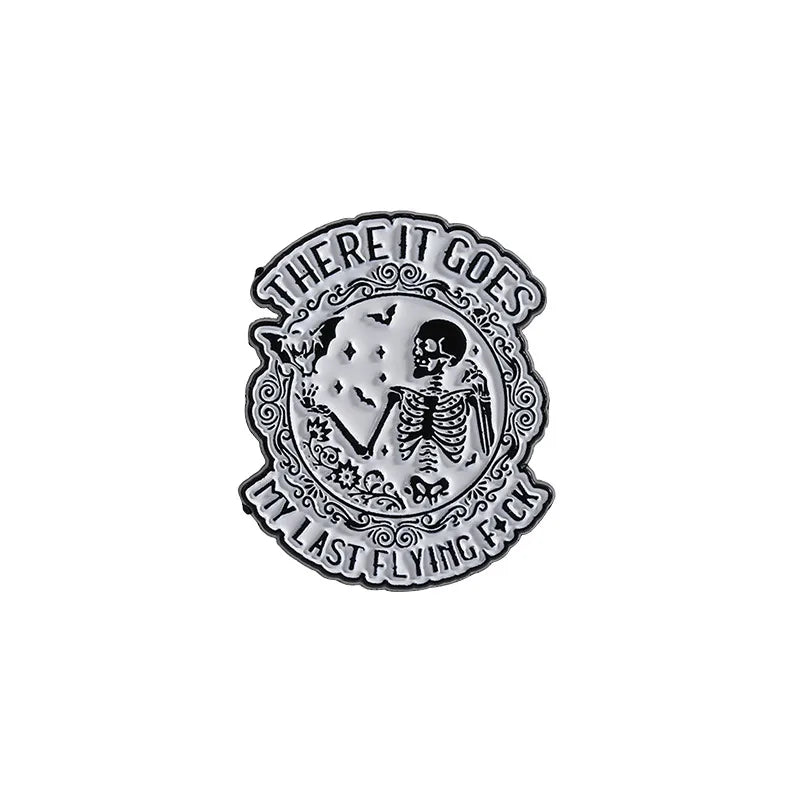 Creative Pattern Combination New Skull Head Cartoon Metal Badge Versatile Lapel Pin Zinc Alloy Personalized Geometry Round Badge