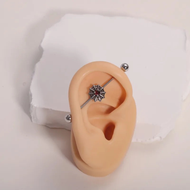 1 Piece Ear Cartilage Rings & Studs Casual Hip-Hop Punk Cross Wings Snake 316L Stainless Steel  Polishing Inlay Zircon Ear Cartilage Rings & Studs