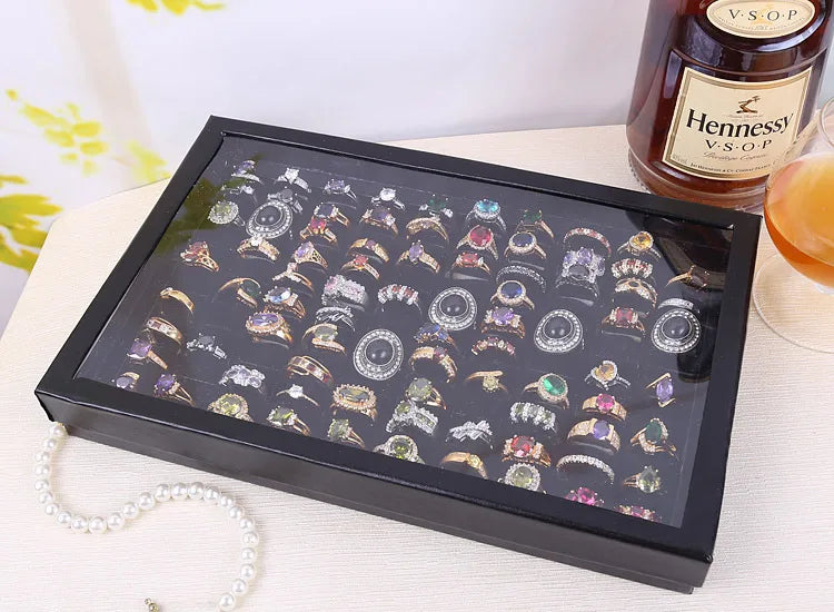 Spot 100 Ring Jewelry Box with Lid Earrings Jewelry Plate 100 Ring Jewelry Storage Display Plate