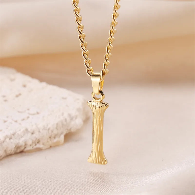 Wholesale Jewelry Sweet Simple Style Artistic Letter 201 Stainless Steel 304 Stainless Steel 18K Gold Plated Plating Pendant Necklace