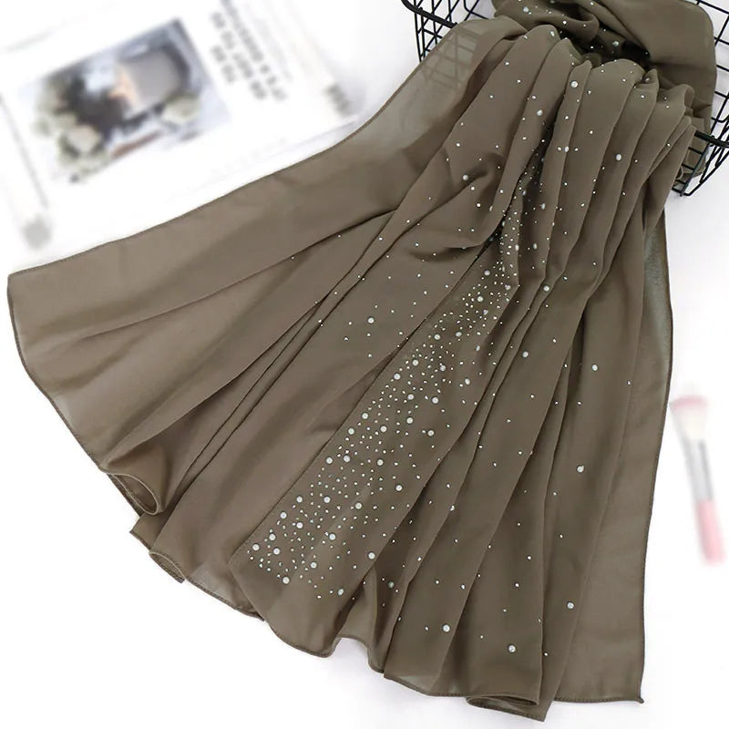 women's retro solid color chiffon silk scarves