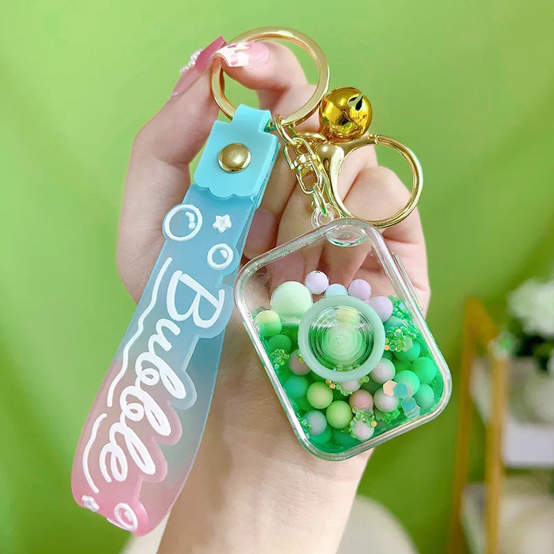 Acrylic Keychain Cute Sandflow Bottle Bag Pendant Toy Christmas Valentine Wedding Graduation Birthday Gift Keyring Decoration