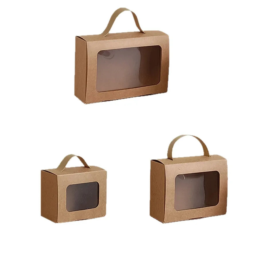 Creative Window Opening Gift Box Handheld Holiday Cookie Candy Box Small Present Box Souvenir Bag for Children's Birthday