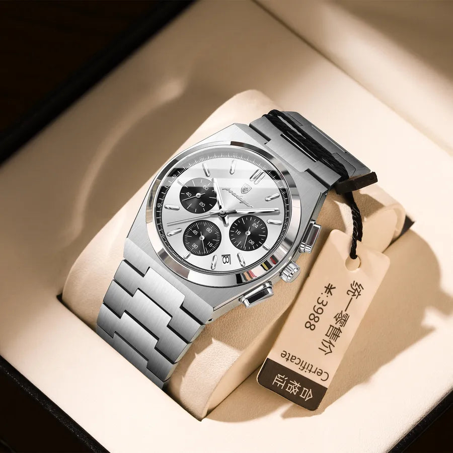 Casual Round Butterfly Double Snap Quartz Men's Watches