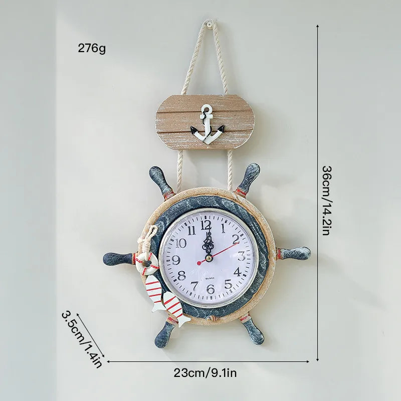 Vintage Style Marine Style Anchor Clock Density plate Wood pendant Wall Art