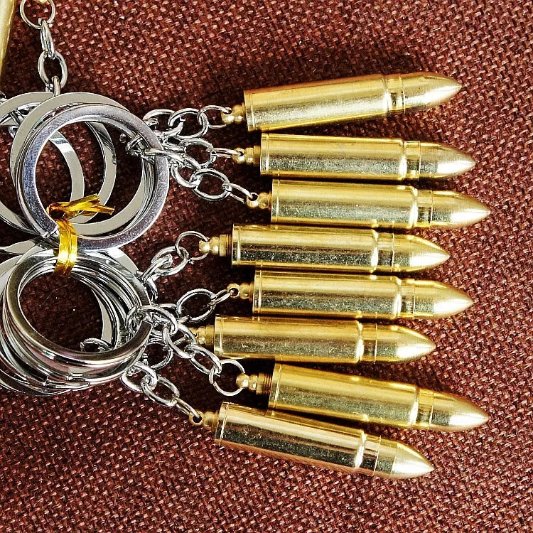 Factory sales metal simulation shell pistol tank aircraft hammer Bell ear spoon keychain uncle souvenir