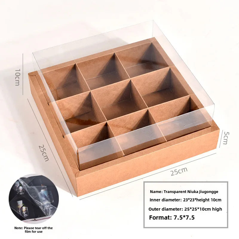 Internet celebrity Kraft paper picnic box disposable lunch box outdoor camping fruit Bento Sushi packing box