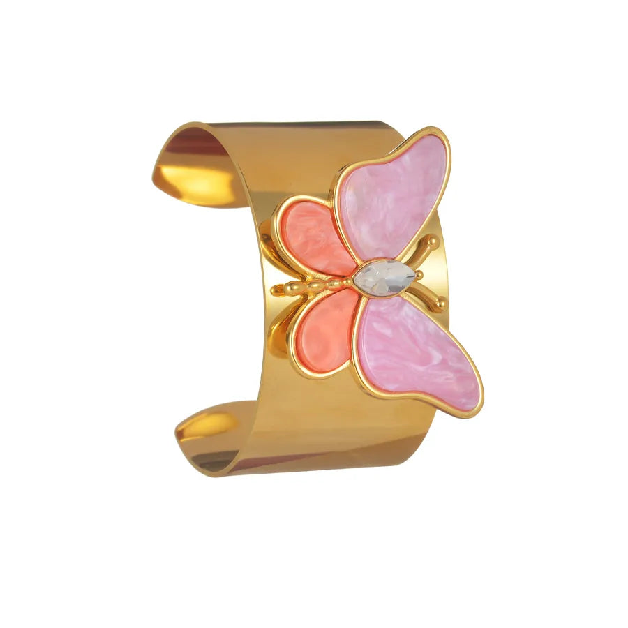 Cute Butterfly 304 Stainless Steel Bangle In Bulk