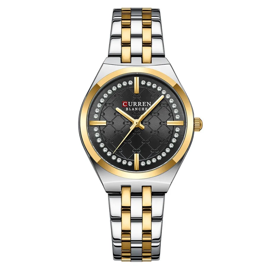 Casual Color Block Single Folding Buckle Quartz Watch Women's Watches