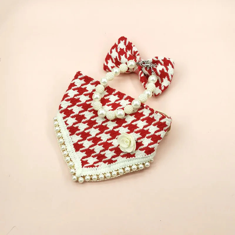 sweet polyester bow knot pet scarf