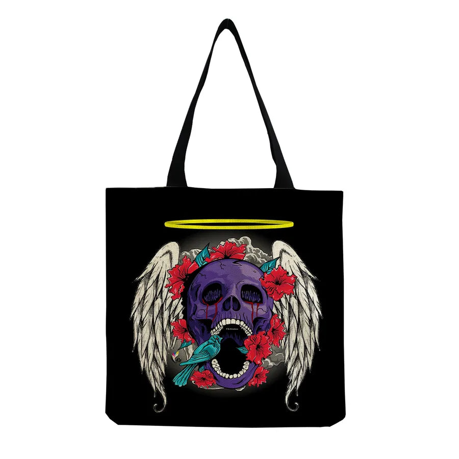 Unisex Casual Punk Skull Shopping bags