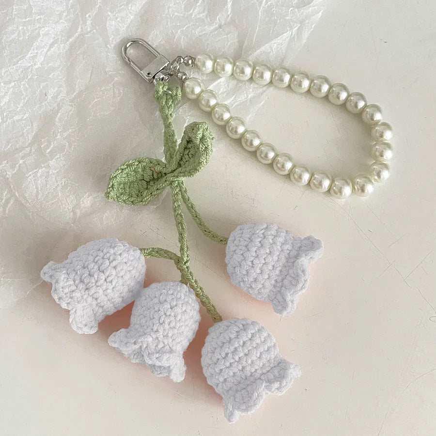 Cute Flower yarn Women's Keychain