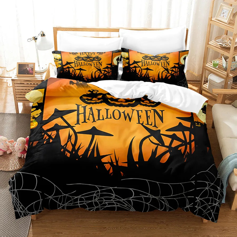 Halloween Casual Pumpkin Castle chemical fiber Beddings Bedding