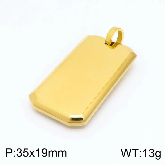 fashion rectangle titanium steel plating titanium steel pendant necklace 1 piece