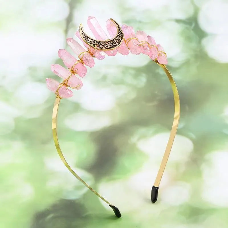 Handmade Pastoral Women's Solid Color Gem Hair Band
