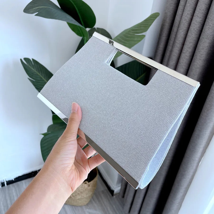 women's solid color knit magnetic buckle wallets