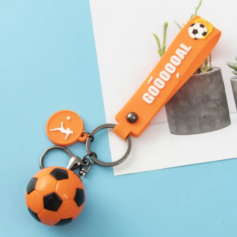 fashion letter football pvc unisex bag pendant keychain 1 piece
