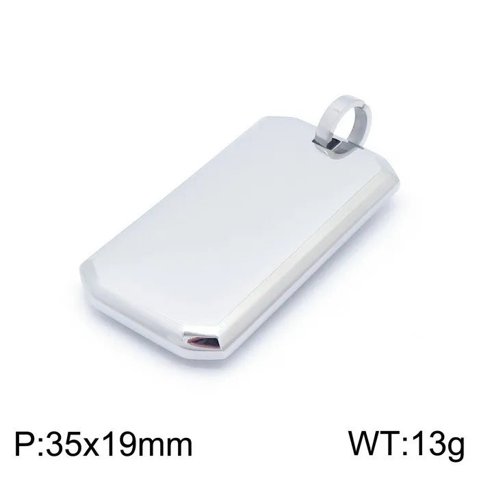 fashion rectangle titanium steel plating titanium steel pendant necklace 1 piece