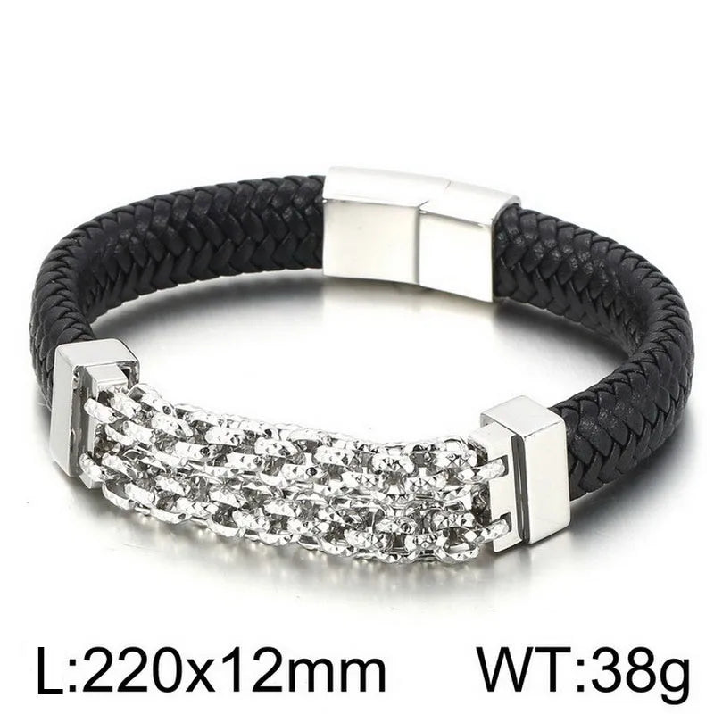 Simple Style Geometric Cowhide Titanium Steel Plating 18K Gold Plated Women's Men's Bangle