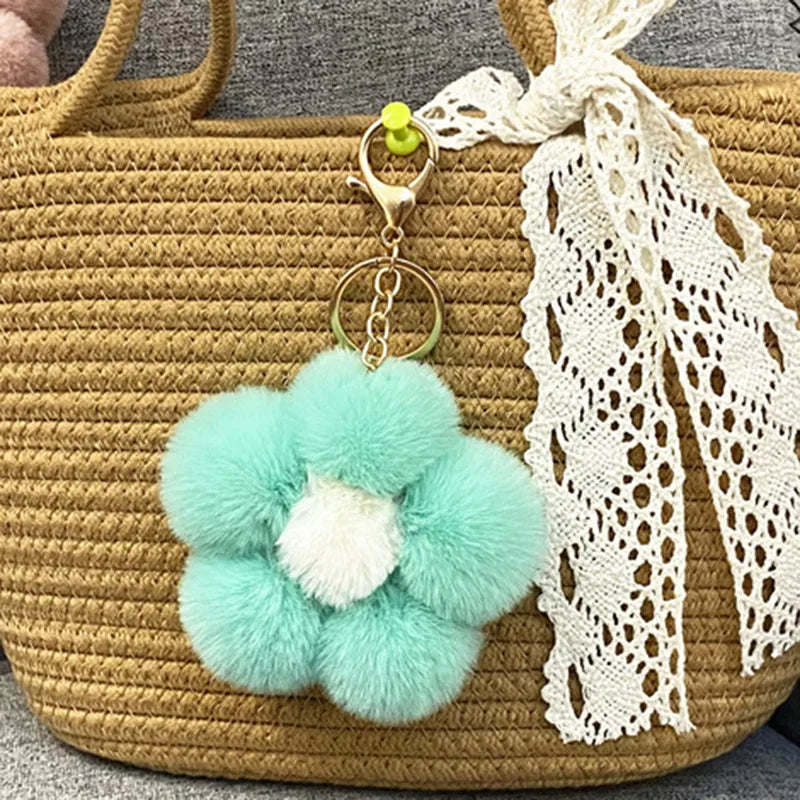 cute flower metal keychain