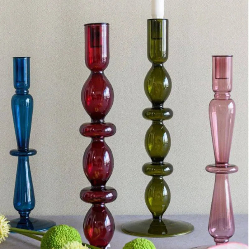 Simple Style Solid Color Glass candlestick