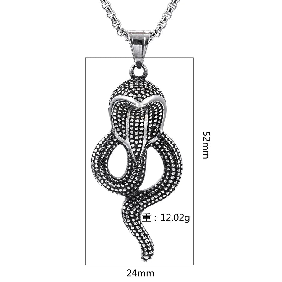 Retro Punk Snake 304 Stainless Steel Plating Men's