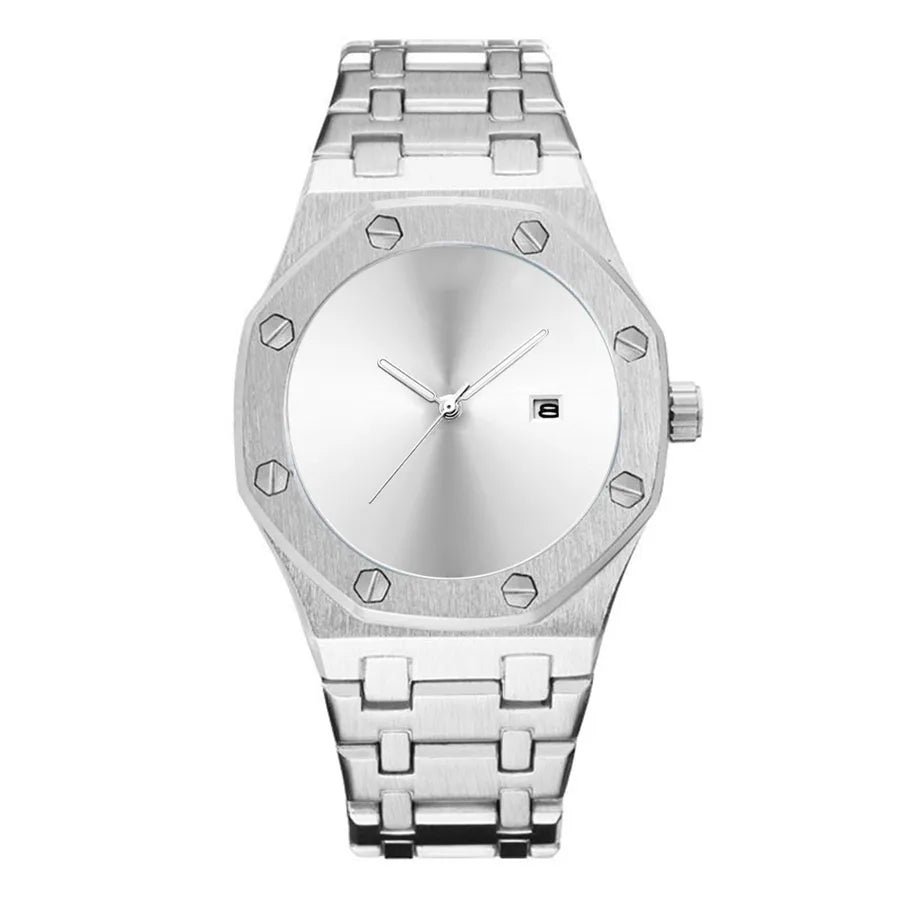 Business Solid Color Butterfly Double Snap Quartz Watch Men's Watches