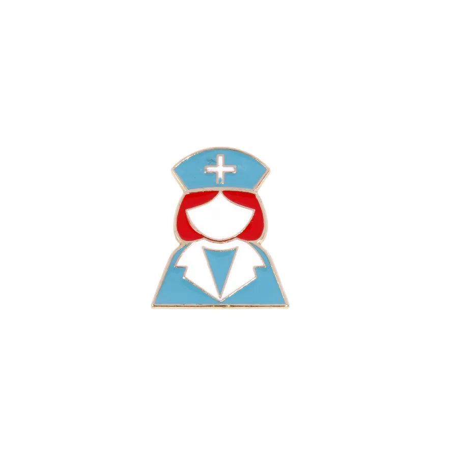 Nursing Day  Style Metal Lapel Pin Snowflake Design Emergency Ambulance Pattern Geometric Zinc Alloy Pin